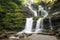 Landscape of waterfall Shypit in the Ukrainian Carpathian Mountains