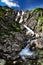 Landscape of waterfall Siklawa in Tatras