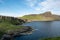 Landscape of Waterstein Head mountain range seen from Neis Point Lighthous at Isle of Skye, Scotland
