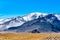Landscape of western Mongolia with the beautiful mountain and Mongolian Ger in large steppe