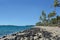 Landscape of a wild beach on a remote tropical island in Fiji