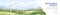 Landscape with wind turbines, windmills on web banner template. Sustainable renewable green energy concept. Scenery with