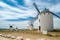 Landscape with windmills in Campo de Criptana, Spain, on the famous Don Quixote Route