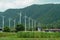 Landscape of windmills farm for generating the electricity