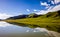 Landscape of Yamdrok lake and blue sky with color filter