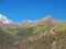 Landscape of Zagros mountains and Kurdish village , western Iran