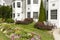 Landscaped apartment flowerbeds