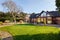 Landscaped back garden with lawn and patio