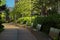 Landscaped courtyard of a new Moscow building.