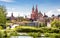 Landscaped design in modern Zaryadye Park near Moscow Kremlin, Russia. This place is tourist attraction of Moscow