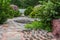 Landscaped garden, a beautiful rock garden in a city Park