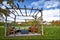 Landscaped garden with outdoor furniture in  the winery