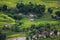 Landscaped Scenery View of Agriculture Rice Fields, Nature Landscape of Rice Terrace Field at Sapa, Vietnam. Panorama Countryside