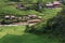 Landscaped Scenery View of Agriculture Rice Fields, Nature Landscape of Rice Terrace Field at Sapa, Vietnam. Panorama Countryside