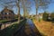 Landscapes of the famous Giethoorn village in Netherlands