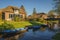 Landscapes of the famous Giethoorn village in Netherlands