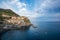 Landscapes of the famous Manarola skyline on cliff at dusk