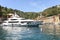 Landscapes, houses and villas on the sea along the coast of Portofino