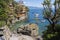 Landscapes, houses and villas on the sea along the coast of Portofino