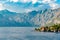 Landscapes of the Kotor fjord on its way out to the Adriatic Sea