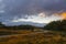 Landscapes next to a small settlement on the tierra del fuego near Ushuaia. Argentine Patagonia in Autumn