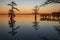 Landscapes of Reelfoot Lake Tennessee in Sunset