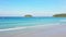 Landscapes view of beach turquoise sea sand and wave in summer day.