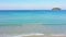 Landscapes view of beach turquoise sea sand and wave in summer day.