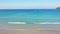 Landscapes view of beach turquoise sea sand and wave in summer day.