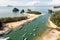 landscapes view estuary pier Phang Nga Province Thailand