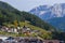 Landscapes view of Ortisei famous small town Urtijei South Tyrol Italy
