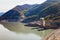 Landscapes of water and mountains Zhinvalskoe Reservoir of Tbilisi, Georgia