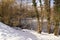 Landscapes wintry - Trees, snow and ice-cold lake - France