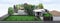 Landscaping front yard country style, 3D render