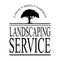 Landscaping service sign vector with black tree silhouette