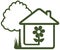 Landscaping symbol - tree, house, flower and home