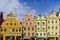 Landshut, Germany-: Traditional Gothic Colourful Houses in the Historical Town of Landshut