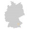 Landshut - Position of german city on map of Germany