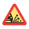 Landslide hazard sign