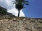 Landslide in the hills near Chandanwari, Pahalgam, after the rain falls