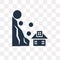 Landslide and House vector icon isolated on transparent background, Landslide and House transparency concept can be used web and