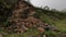 landslide land in the hills with a natural background