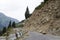 Landslide on the mountain road