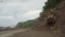 Landslide on the mountain road..Camiguin island Philippines.