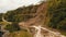 Landslide on the road in the mountains.Camiguin island Philippines.