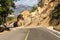 Landslide on the roadway in El Salvador