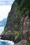 Landslide took out coast road at Porto Moniz on the North West Coast where the Mountains in the north of the Island of Madeira