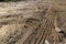 landslides on a country road after heavy rains and rains in summer