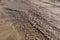 landslides on a country road after heavy rains and rains in summer