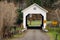 Lane County Oregon covered bridge, rural landscape